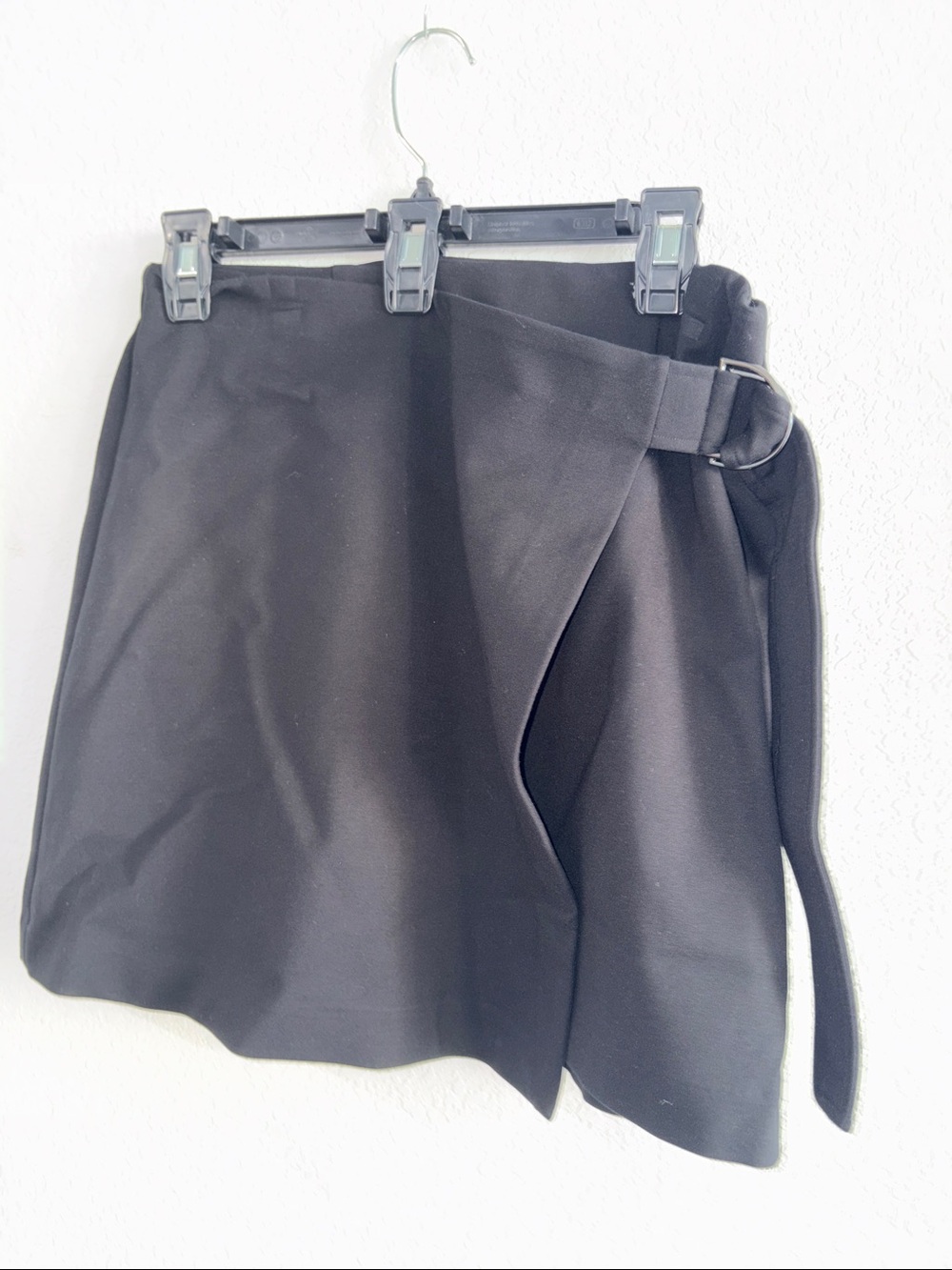 SPANX Black Wrap Mini Skort with D-Ring Detail